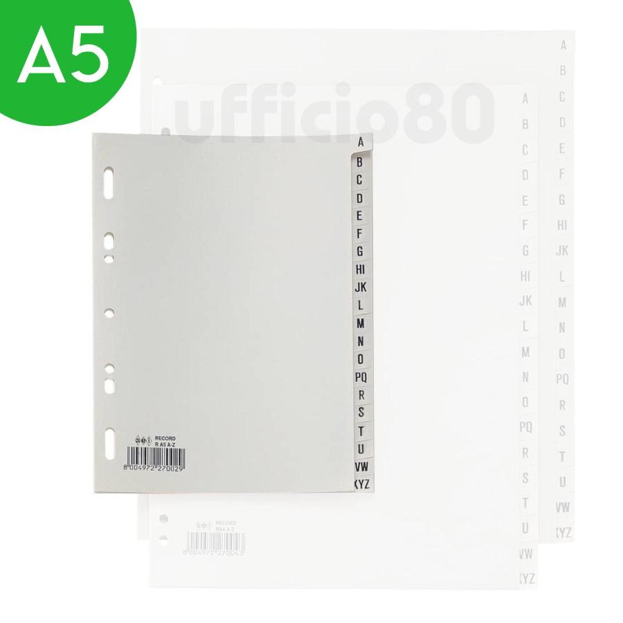 Durable 365002 - Divisore alfabetico per schedario, f.to A5, con etichette  prestampate (A-Z), bianco, confezione da 25 pezzi : : Cancelleria  e prodotti per ufficio