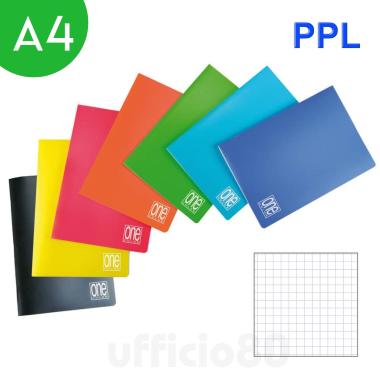Quaderni ONE COLOR copertina plastica PPL A4 40 pag. (Quadretti