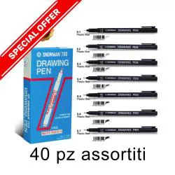 Fineliner con punta in poliacetato per disegno tecnico assortiti-Occasione fine serie 40pz